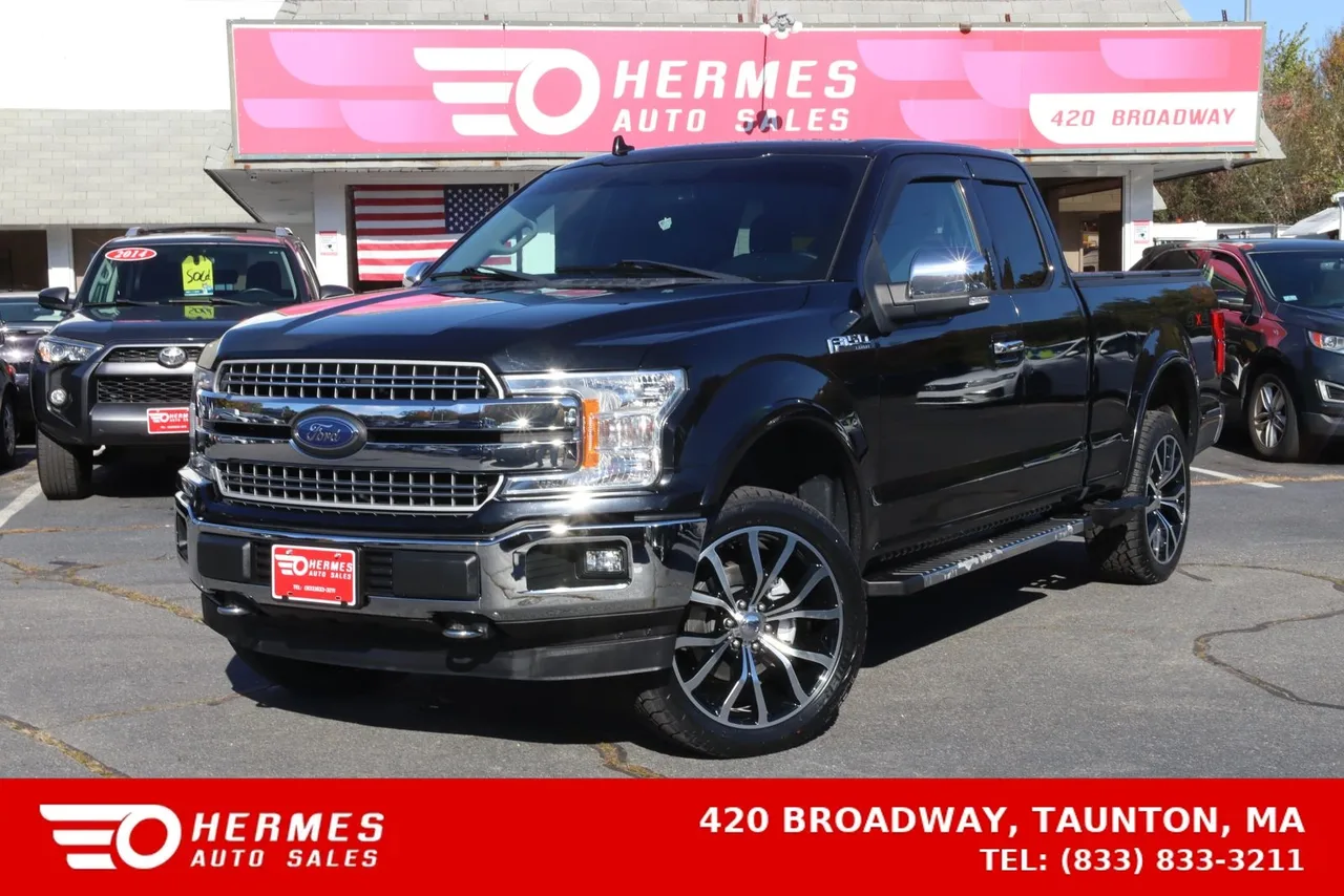 2018 Ford F150 Super Cab Lariat Pickup 4D 6 1/2 ft in black — photo 1 of 43