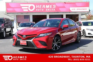 2019 Toyota Camry SE Sedan 4D in red — used car for sale in Taunton, MA