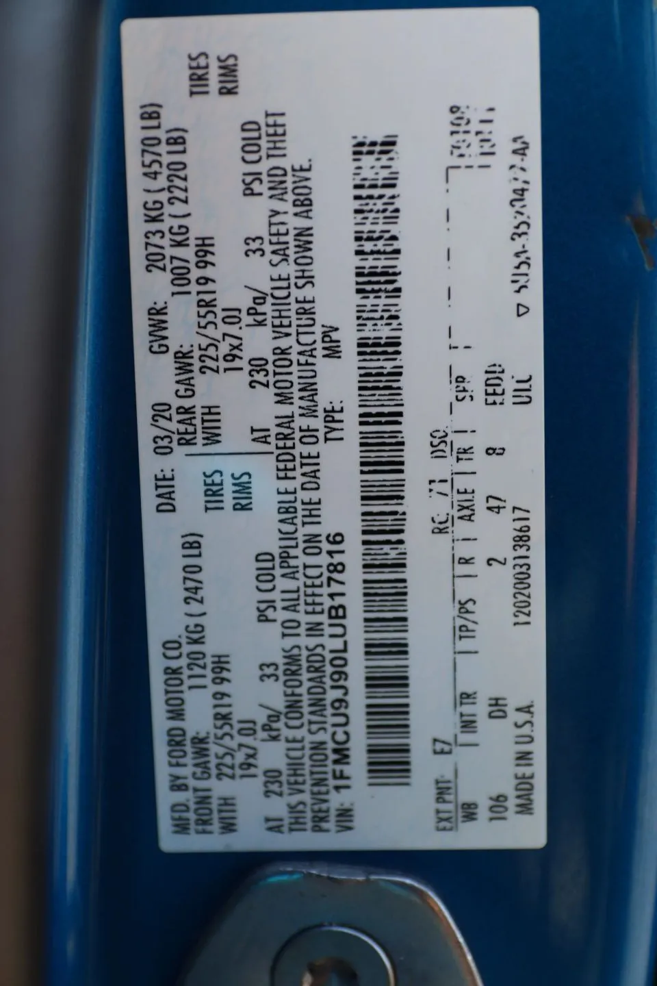 2020 Ford Escape Titanium Sport Utility 4D in blue — photo 31 of 31